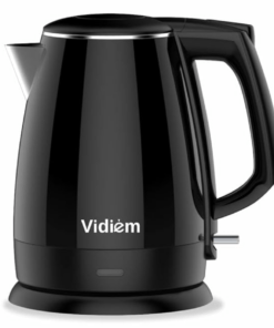 Vidiem Electric Kettle (Tusker 1.5 litre) - Cool touch - Wider Mouth - Auto shut off - For Hot water, Tea & Coffee - 304 Stainless Steel Inner Body - Black, 1500 Watt - 1 yr warranty